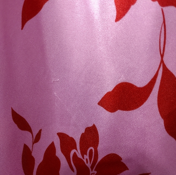 Emma & Michele Floral Slip Dress Women's S Pink Red Retro 90s Y2K Silky Satin - Picture 8 of 9